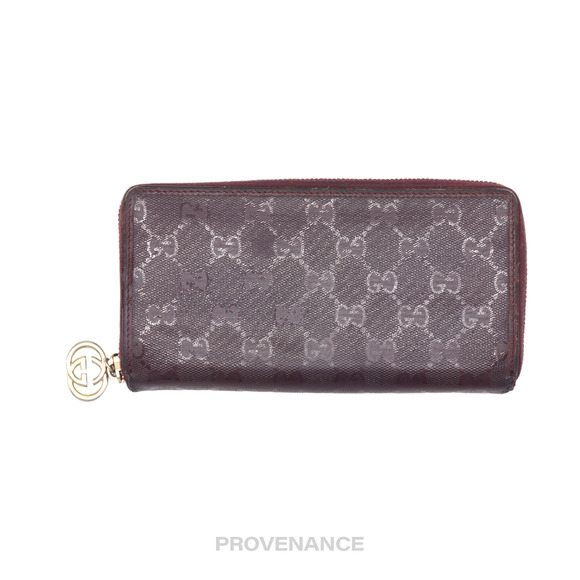 🔴 Gucci Long Zip Wallet - GG Supreme Wine - Picture 1 of 5